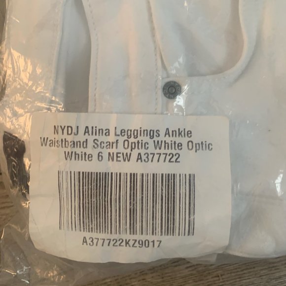 NWT NYDJ ALINA ANKLE DENIM LEGGINGS WAISTBAND SCARF OPTIC WHITE - Picture 16 of 16